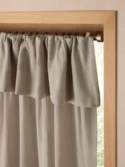 Natural Cotton Muslin Ruffle Top Fold Over Lined Curtain - Image 5 of 7