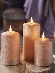 Lights4fun Copper TruGlow Copper LED Autumn Candle Trio - Image 3 of 3