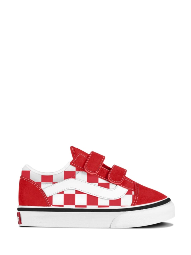 Vans Red/White Old Skool Velcro Trainers - Image 1 of 1 Vans Red/White Old Skool Velcro Trainers - Image 1 of 1