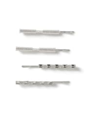 Aela Silver Baguette Rhinestone Hair Slides - Image 1 of 2
