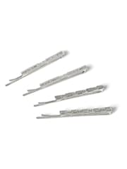 Aela Silver Baguette Rhinestone Hair Slides - Image 2 of 2