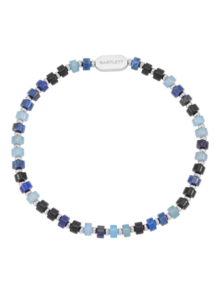 Bartlett Blue Mixed Gemstone Rondelle Stretch Bracelet - Image 1 of 2