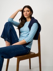 Crew Clothing Blue Essential Breton Top - Image 1 of 5