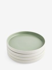 Set of 4 Sage Green Otis Dinner Plates - Image 1 of 2