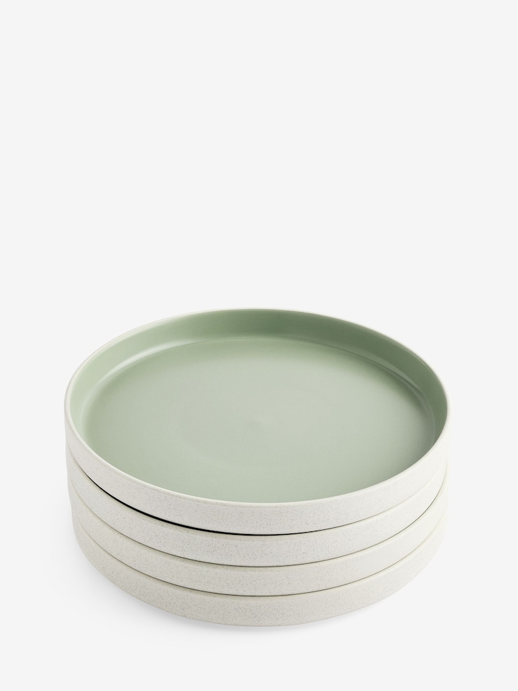 Set of 4 Sage Green Otis Dinner Plates - Image 1 of 2 Set of 4 Sage Green Otis Dinner Plates - Image 1 of 2