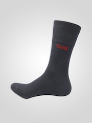 D555 Blue Harold All Black Extra Wide Comfort Fit Socks 3 Pack - Image 2 of 6