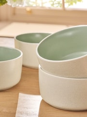 Set of 4 Sage Green Otis Bowls - Image 2 of 3