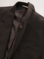 Brown Loose Fit Flannel Suit Jacket - Image 10 of 12