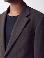 Brown Loose Fit Flannel Suit Jacket - Image 3 of 12