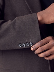 Brown Loose Fit Flannel Suit Jacket - Image 6 of 12