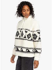 Roxy Cream Treasure Soul Quarter Zip Fleece - Image 3 of 9