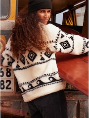 Roxy Cream Treasure Soul Quarter Zip Fleece - Image 6 of 9