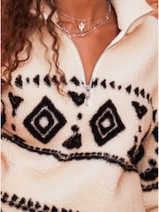 Roxy Cream Treasure Soul Quarter Zip Fleece - Image 7 of 9