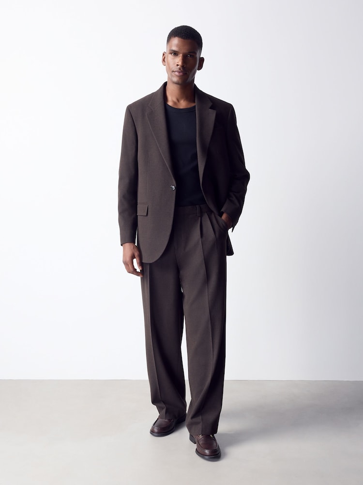 Brown Loose Fit Flannel Suit Trousers - Image 2 of 10