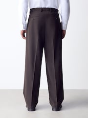 Brown Loose Fit Flannel Suit Trousers - Image 3 of 10