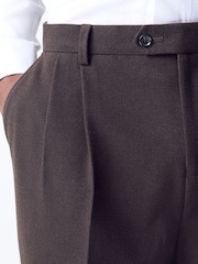 Brown Loose Fit Flannel Suit Trousers - Image 4 of 10