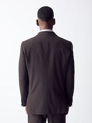 Brown Tailored Fit Flannel Suit Jacket - Image 3 of 5