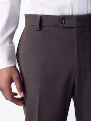Brown Tailored Fit Flannel Suit Trousers - Image 5 of 10