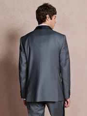 Mid Blue N. Premium Tailored Fit With Wool Shawl Lapel Tuxedo Suit Jacket - Image 3 of 5