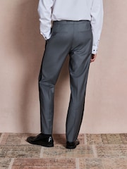 Mid Blue N. Premium Tailored Fit With Wool Tuxedo Suit Trousers With Tape Detail - Image 3 of 5