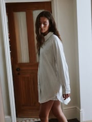 Yard Grey Button Through Stripe Night Shirt - Image 3 of 9