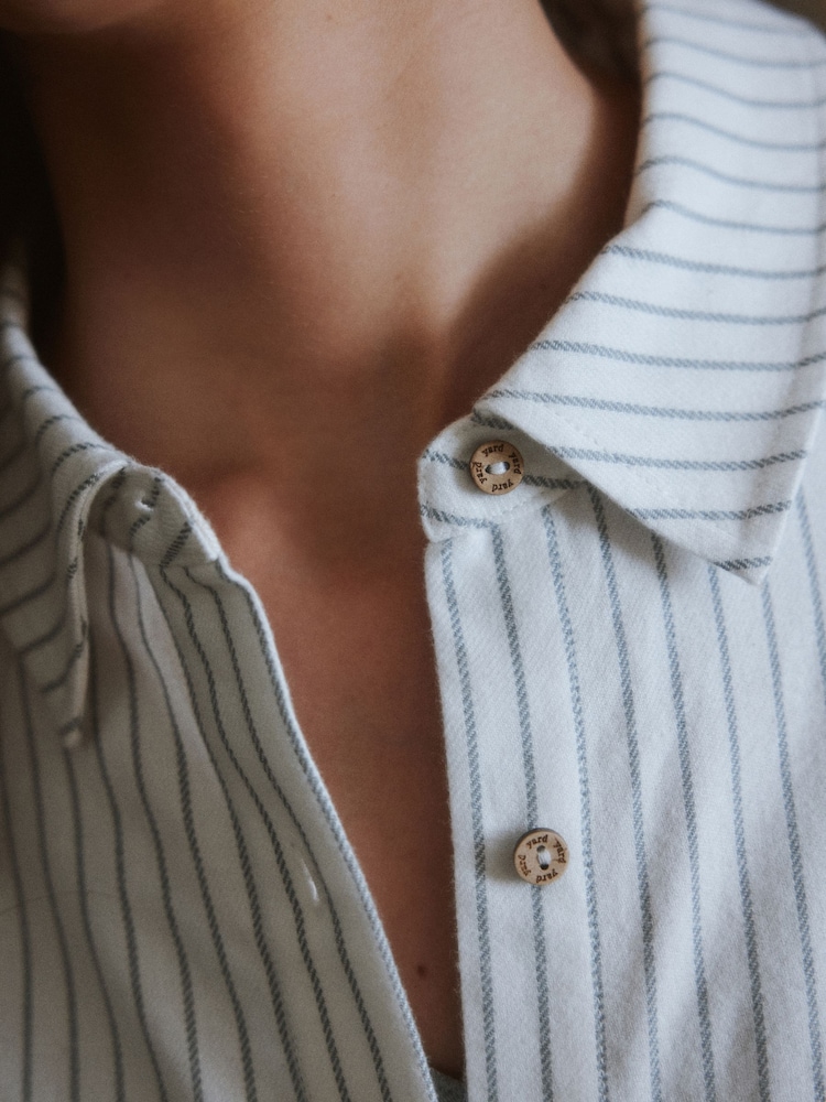 Yard Grey Button Through Stripe Night Shirt - Image 9 of 9 Yard Grey Button Through Stripe Night Shirt - Image 9 of 9