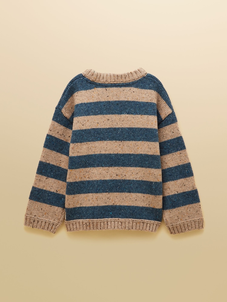 Blue & Oat - كنزة Fisherman مضلعة للأطفال من Joules - صورة 2 من 4 Blue & Oat - كنزة Fisherman مضلعة للأطفال من Joules - صورة 2 من 4