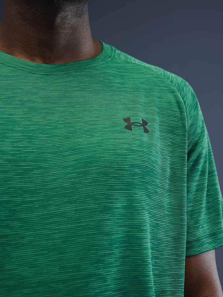 Žalia - „Under Armour Tech Textured“ trumpomis rankovėmis marškinėliai su apvalia juostele - 4 paveikslėlis iš 4