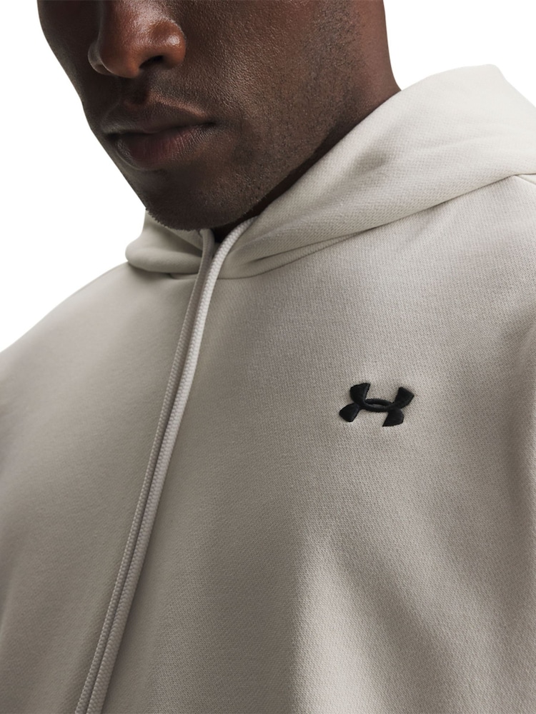 Under Armour White Essential Icon Heavyweight Terry Hoodie - Image 3 of 3