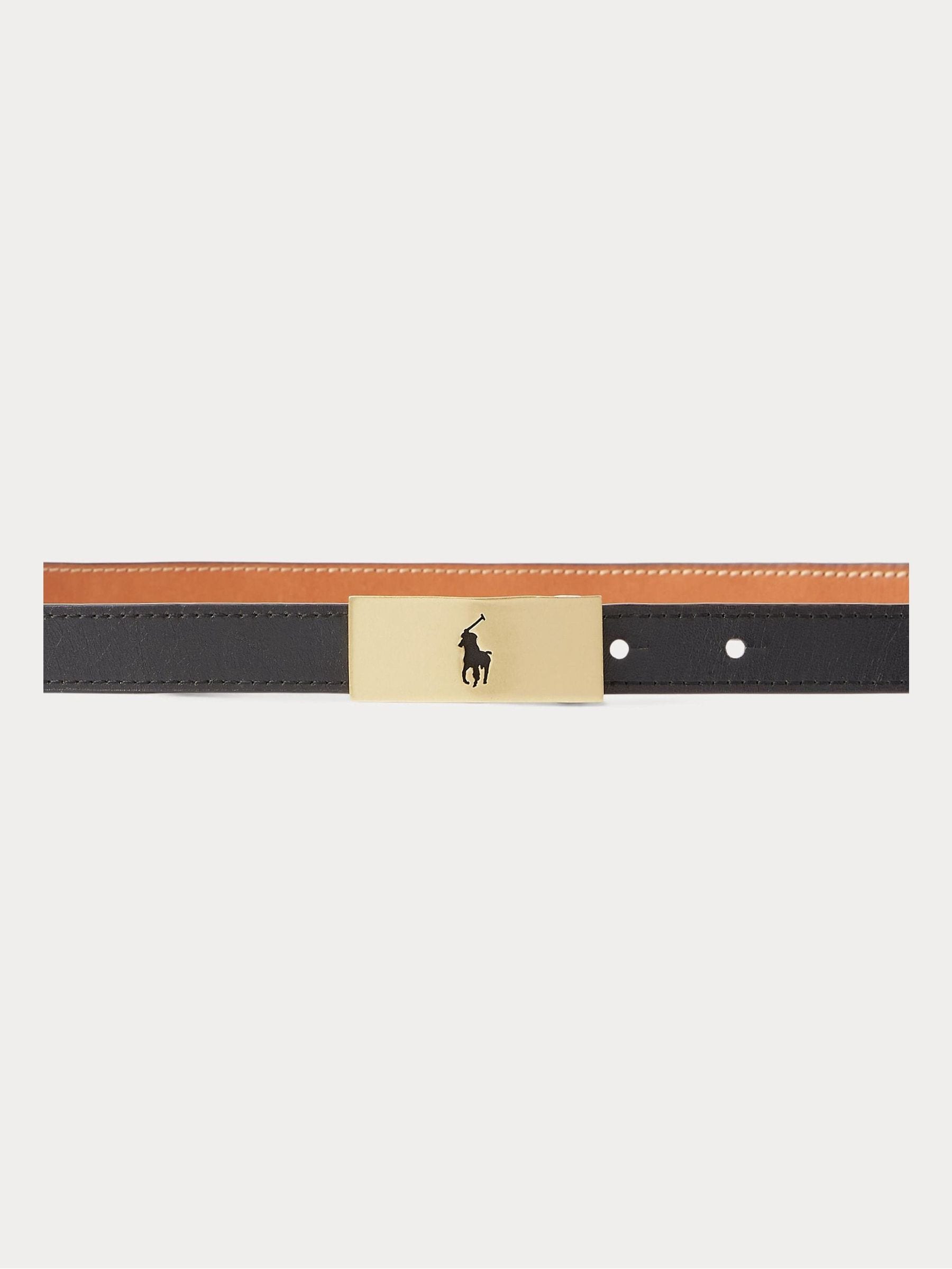Buy Polo Ralph Lauren Black Reversible Vachetta Leather Belt from