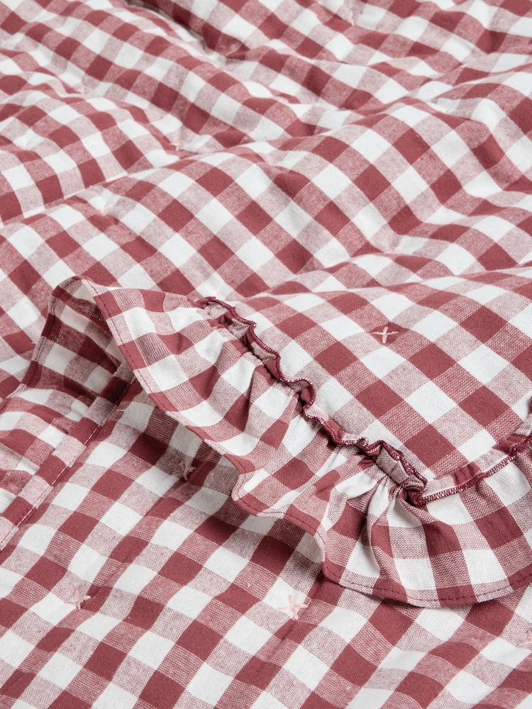 Red Gingham Brushed ruffle Bedspread - Image 7 of 7 Red Gingham Brushed ruffle Bedspread - Image 7 of 7