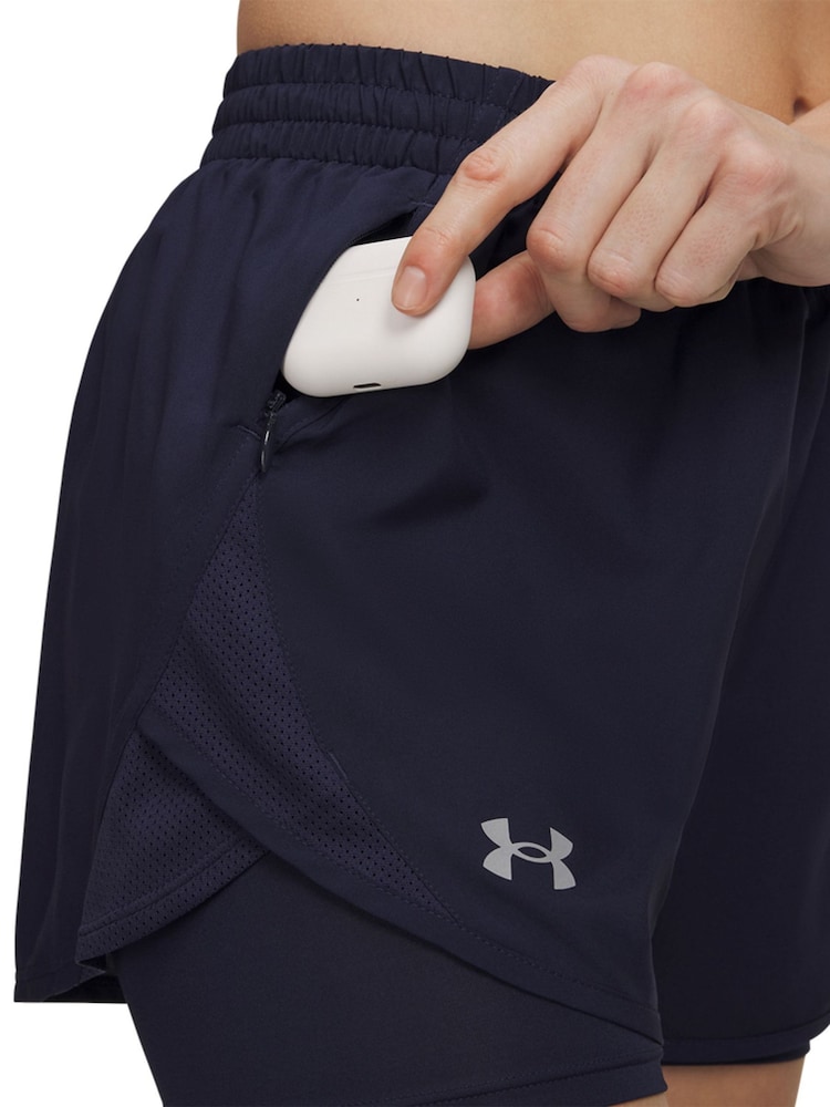 Under Armour Blue Fly By 2-in-1 Shorts - Image 4 of 4 Under Armour Blue Fly By 2-in-1 Shorts - Image 4 of 4