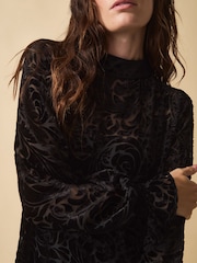 Monsoon Black Clemence Gigi Velvet Burnout Maxi Dress - Image 2 of 3