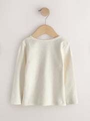Ecru Long Sleeve Pointelle Top (3mths-7yrs) - Image 5 of 7