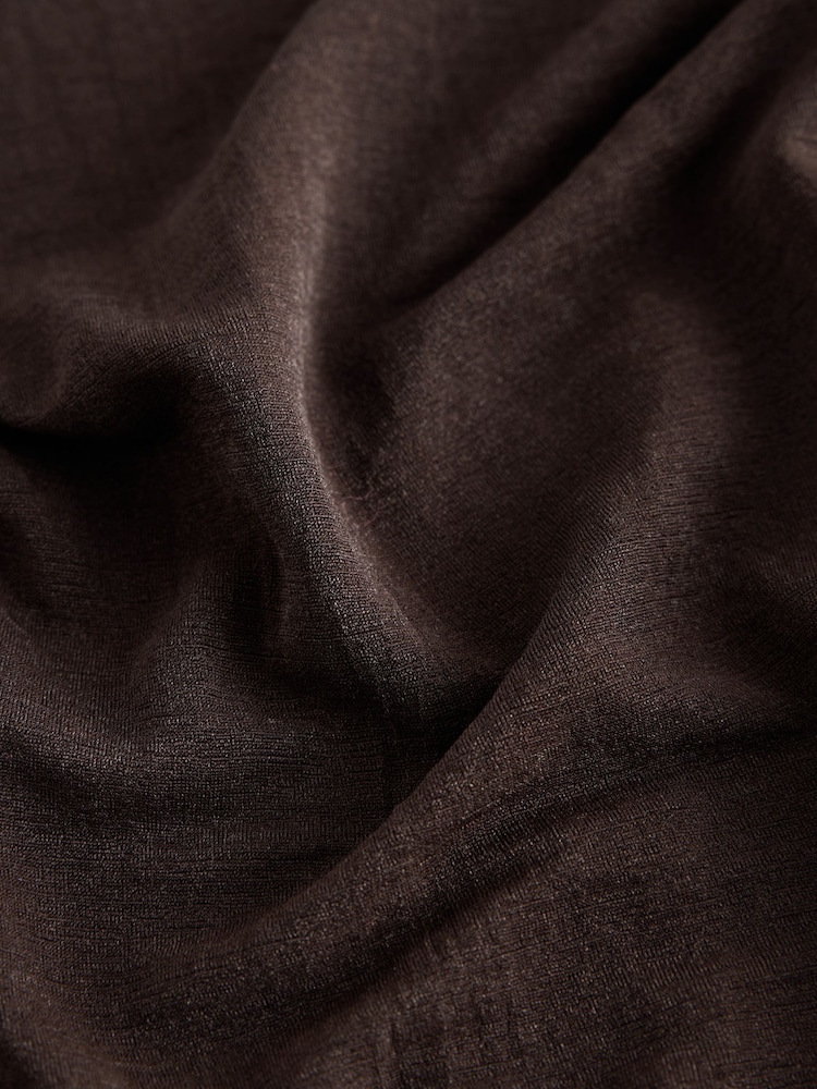 Chocolate Brown Long Sleeved Mesh Slash Neck Top - Image 6 of 6