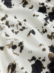 Ecru Speckle Print Long Sleeved V-Neck Cuff Top - Image 6 of 6