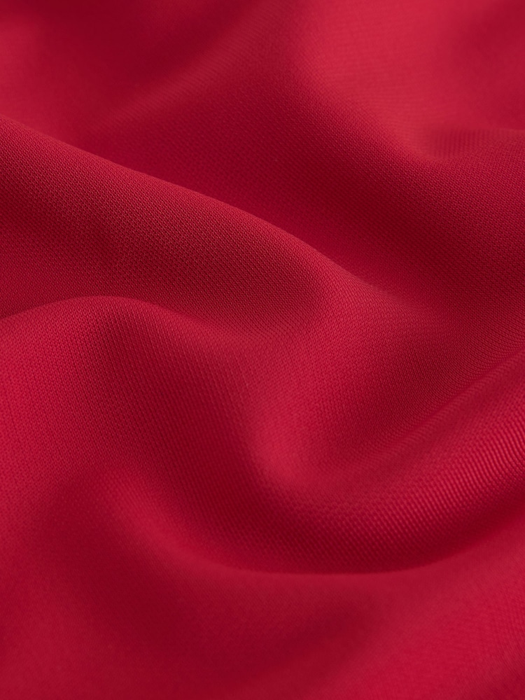 Red Long Sleeved Drape Bubblehem Top - Image 8 of 8