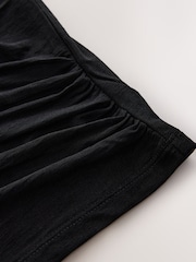 Black Long Sleeved Mesh Slash Neck Top - Image 7 of 8