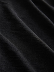 Black Long Sleeved Mesh Slash Neck Top - Image 8 of 8