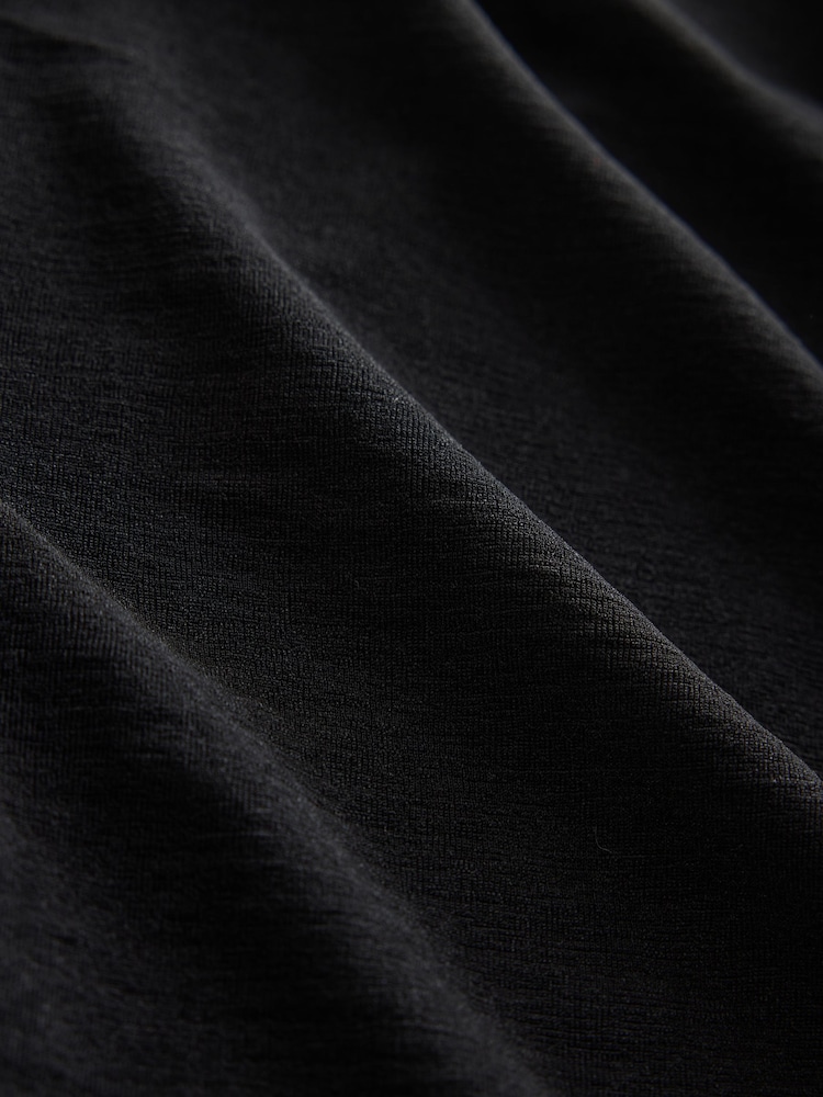 Black Long Sleeved Mesh Slash Neck Top - Image 8 of 8