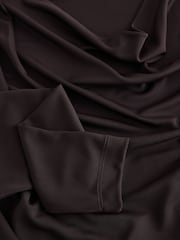 Wine Long Sleeved Drape Bubblehem Top - Image 8 of 8