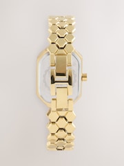 Gold Tone Green Dial Honeycombe Metal Bracelet Watch - Image 2 of 3
