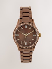 Chocolate Brown Sparkle Boyfriend Watch - Image 1 of 3