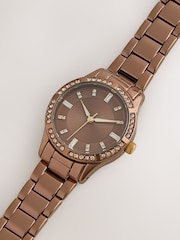 Chocolate Brown Sparkle Boyfriend Watch - Image 3 of 3