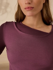 Mauve Purple N.Premium Wool Blend Long Sleeved Top - Image 4 of 8