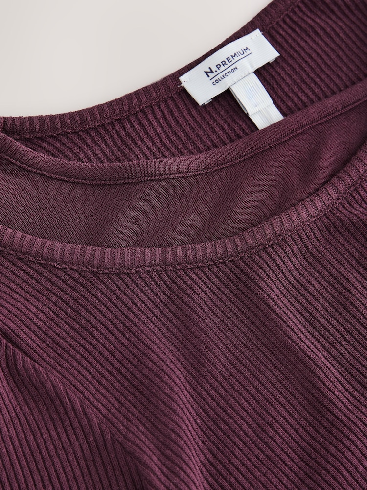 Mauve Purple N.Premium Wool Blend Long Sleeved Top - Image 8 of 8 Mauve Purple N.Premium Wool Blend Long Sleeved Top - Image 8 of 8