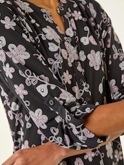 Hemd mit Roman-Floral-Muster und Puff Print - Bild 6 von 6