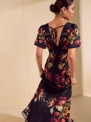 Friends Like These Puff Sleeve Lace Detail Midi Dress - 5суретінің 5 суреті