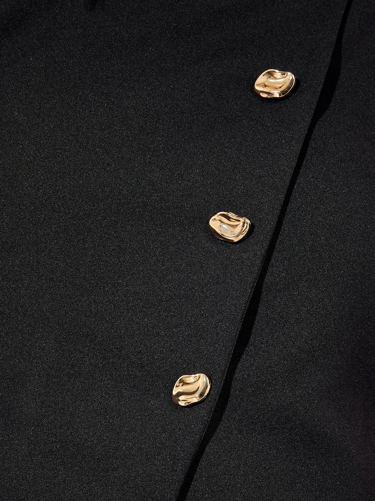 Friends Like These Black Asymmetric Waistcoat Scuba Jumpsuit - Image 6 of 6