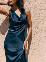 Marineblau - Friends Like These Cowl Neck Sleeveless Midi Dress - Bild 4 von 5